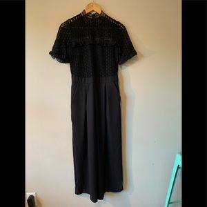 Chelsea size 4 black lace short sleeve jumpsuit